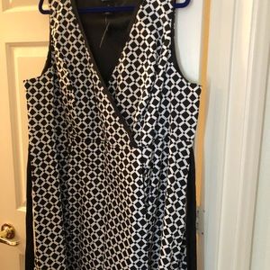 Lane Bryant black and white sleeveless dress.